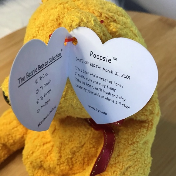 Ty(3) Poopsie Yellow Teddy Bear Plush Toy - Picture 6 of 6